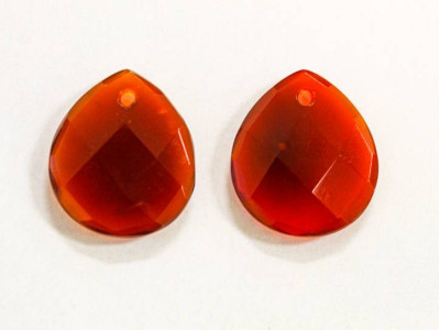 Carnelian 22x25 Faceted Flat Pear Pendant