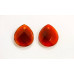 153-1350 Carnelian <br>22x25 Faceted Flat Pear Pendant