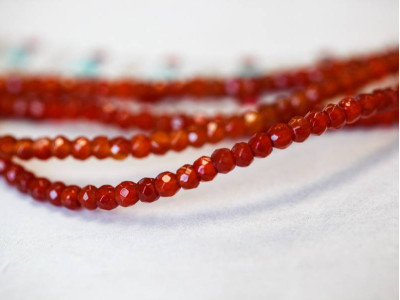 Carnelian 4mm Faceted Rondell