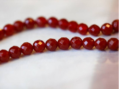 Carnelian 6mm Faceted Round Carnelian 6mm Faceted Round