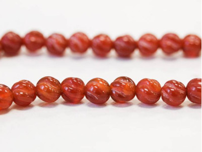 Carnelian 6mm S-Corrugated Round