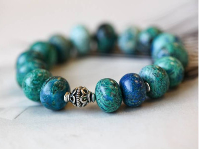 Chrysocolla 15mm Rondell Bracelet
