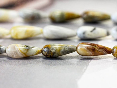 Crazy Lace Agate 6x16 Teardrop
