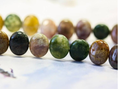 Fancy Jasper 10x12 Side-drilled Flat Oval