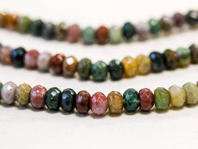 Fancy Jasper 6mm Faceted Rondell