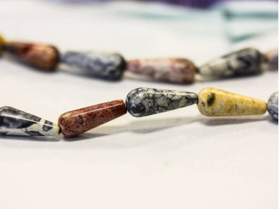Flower Jasper 6x16 Teardrop