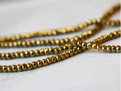Hematine 3mm Faceted Rondell