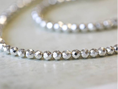 Hematine 4mm Faceted Round