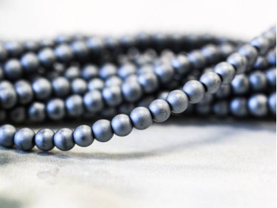 Matte Hematine 3mm Round