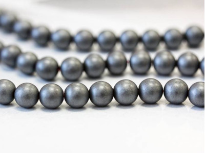 Matte Hematine 6mm Round