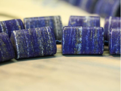 Matte Natural Lapis 18-22mm Triangle Tube