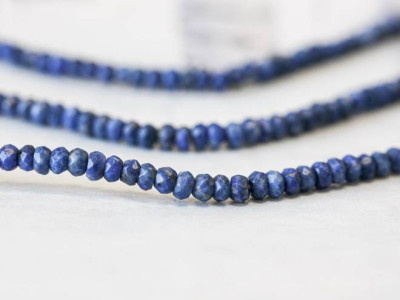 Natural Lapis 4mm Faceted Rondell