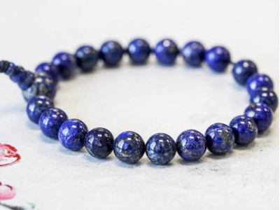 Natural Lapis 8mm Power Beads Bracelet