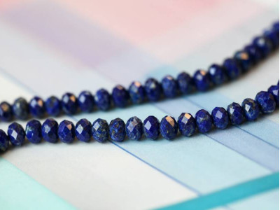 Natural Lapis 6mm Faceted Rondell
