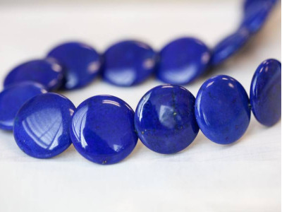 Natural Lapis 20mm Lentil