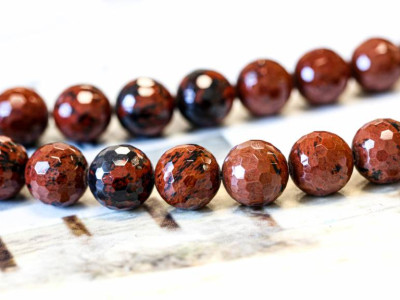 Mahogany Obsidian 16mm Faceted Round