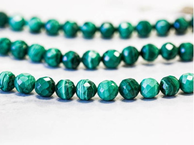 Malachite 8mm Faceted Round
