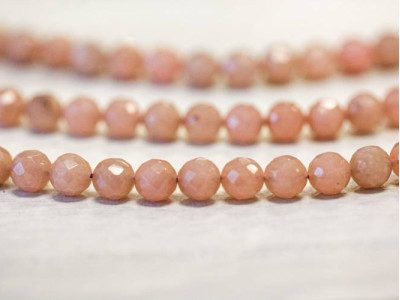 Peach Moonstone 8mm Faceted Round