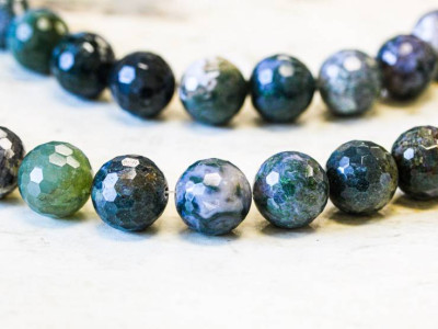 Moss Agate 16mm Faceted Round