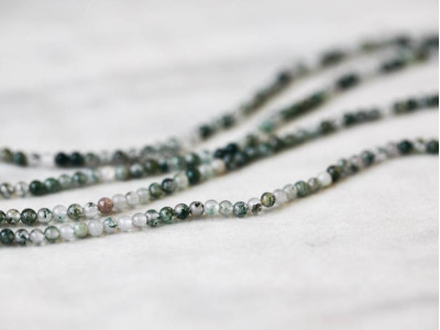 Moss Agate 2-2.5mm Round