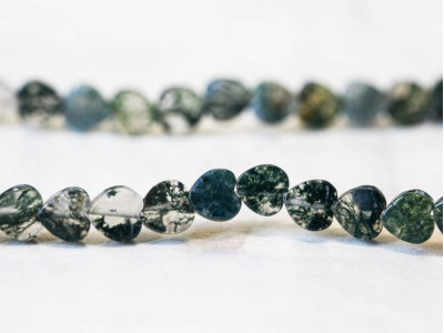 Moss Agate 8mm Heart