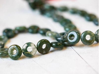 Moss Agate 12mm Donut