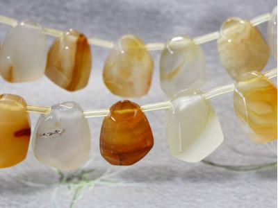Natural Carnelian 15x20 Faceted Flat Nugget Drop