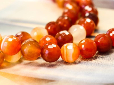 Natural Carnelian 12mm Faceted Round