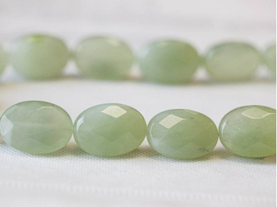 New Jade 18x25 Faceted Flat Oval