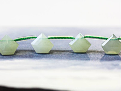 New Jade 8mm Pentagon Briolette