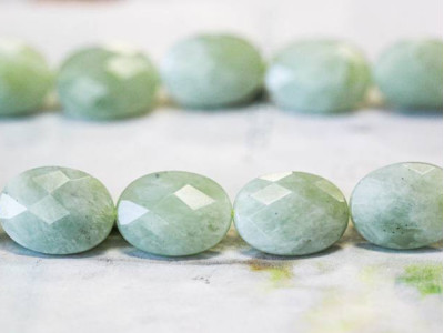 New Jade 15x20 Faceted Flat Oval
