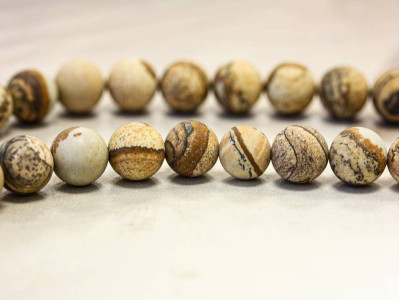 Matte Picture Jasper 10mm Round