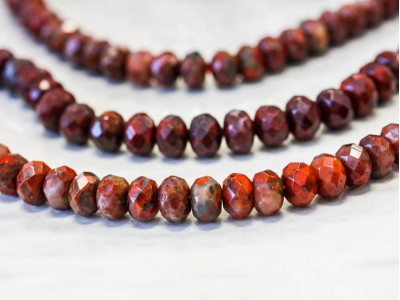 Poppy Jasper 10mm Faceted Rondell