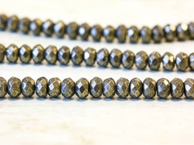 Pyrite 8mm Faceted Rondell