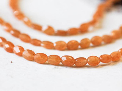 Red Aventurine 5x7 Faceted Flat Oval