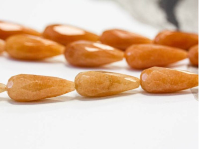 Red Aventurine 9x22 Faceted Teardrop