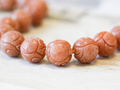 Red Aventurine 20mm Carved Round