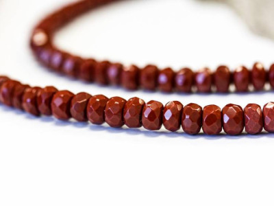 Red Jasper 6mm Faceted Rondell