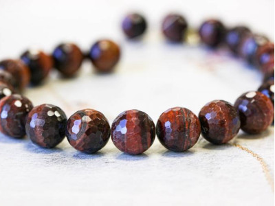 Red Tiger Eye 18mm Faceted Round