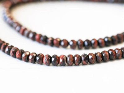 Red Tiger Eye 6mm Faceted Rondell