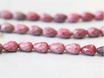 Rhodonite 8x12 Faceted Teardrop