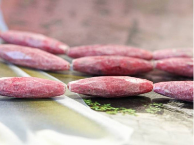Rhodonite 8x35 Faceted Oval Rice