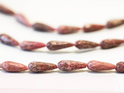 Rhodonite 6x16 Faceted Teardrop