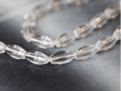 Rock Crystal 6x12 Hexagon Oval Rice