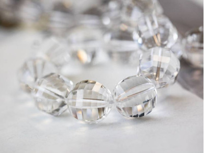 Rock Crystal 18mm Faceted Round