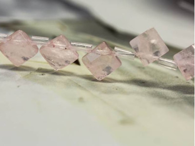 Rose Quartz 7x7 Diamond Briolette