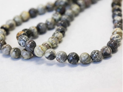 Silver Leaf Jasper 6mm Round