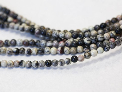 Silver Leaf Jasper 3mm Round