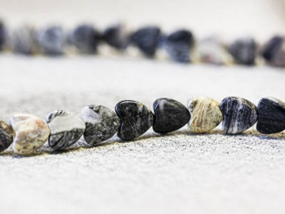 Silver Leaf Jasper 8mm Heart