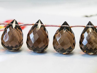 Smoky Quartz 18x25 Teardrop Briolette